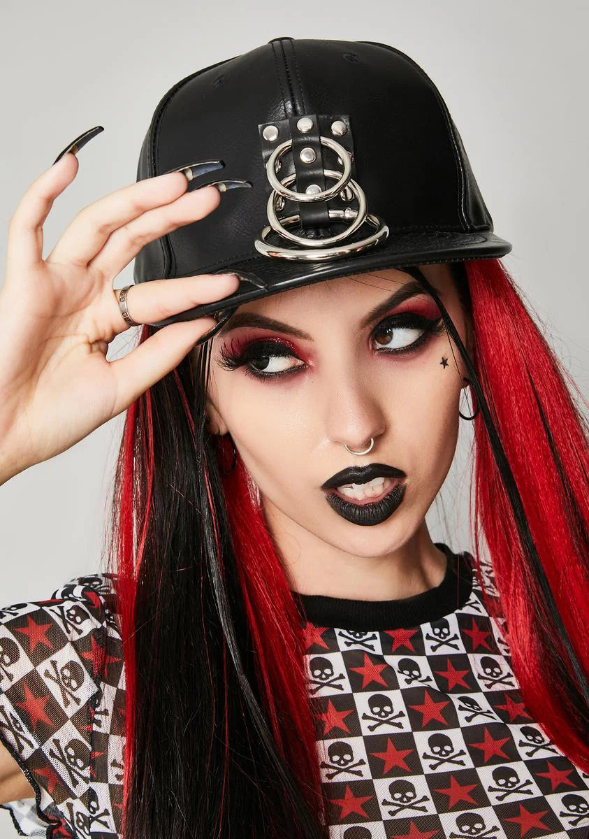 Vegan Leather O-Ring Baseball Hat