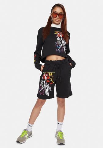 X Playdude Demon Be Gone Sweatshorts