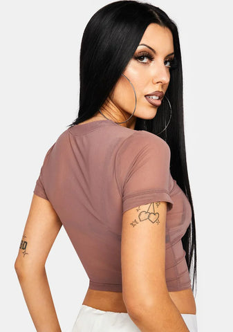 Mauve Change The Game Mesh Top