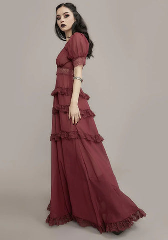 Wine Perpetual Night Maxi Dress