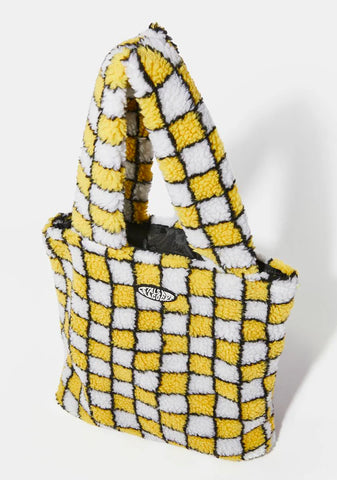 Groovy Tile Sherpa Tote Bag