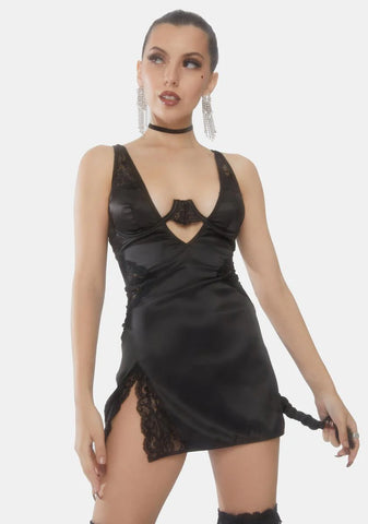 Allegra Satin And Lace Babydoll