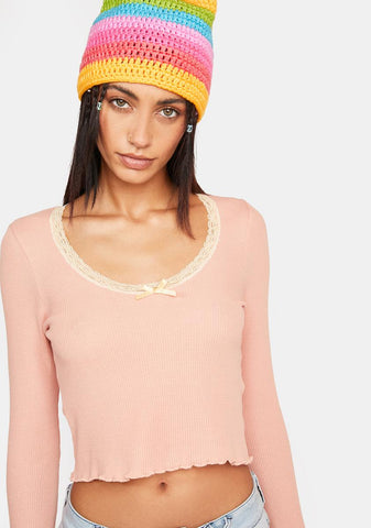 Just Can't Wait Thermal Crop Top