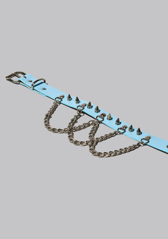 Blue Heal Me Spiked Chain Choker