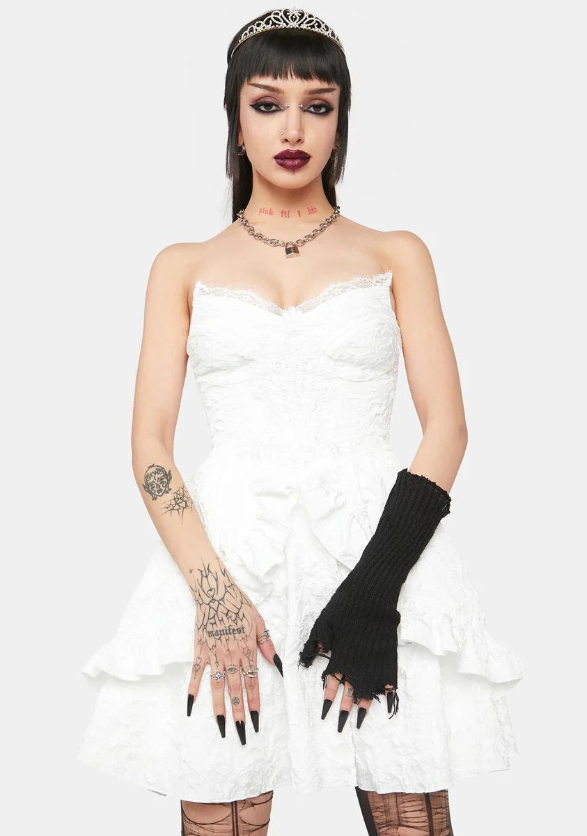 White Lace Mini Dress