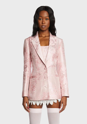 Sweet Smitten Embraces Brocade Blazer