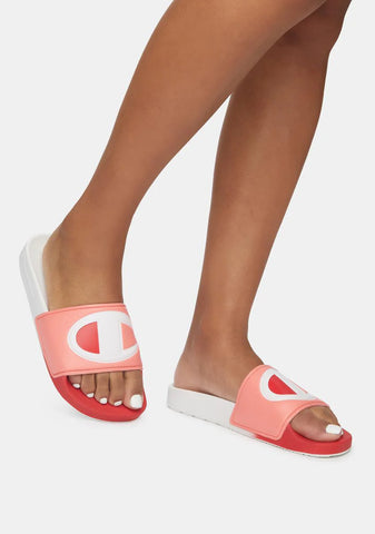 Red IPO Split Slide Sandals