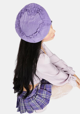 Lilac Watch Me Ruffle Beret