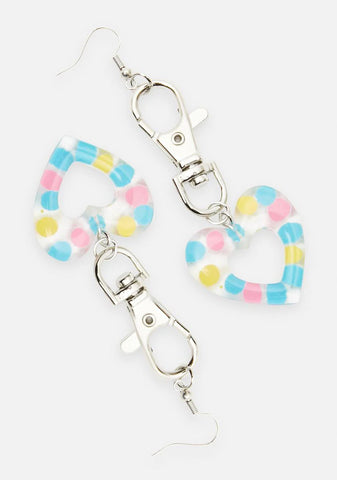 Azure Forever Love Heart Drop Earrings