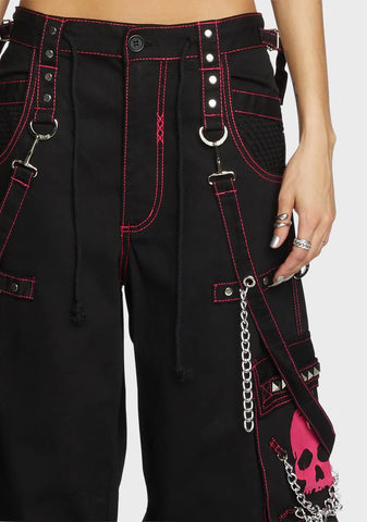 Pink Super Skull Wide Leg Pants