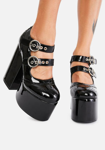 Midnight It's Going Down Platform Heels