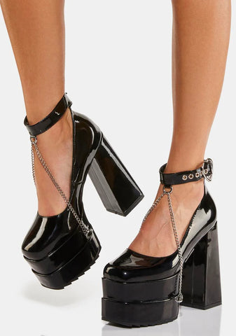 Sweetheart Patent Platform Heels