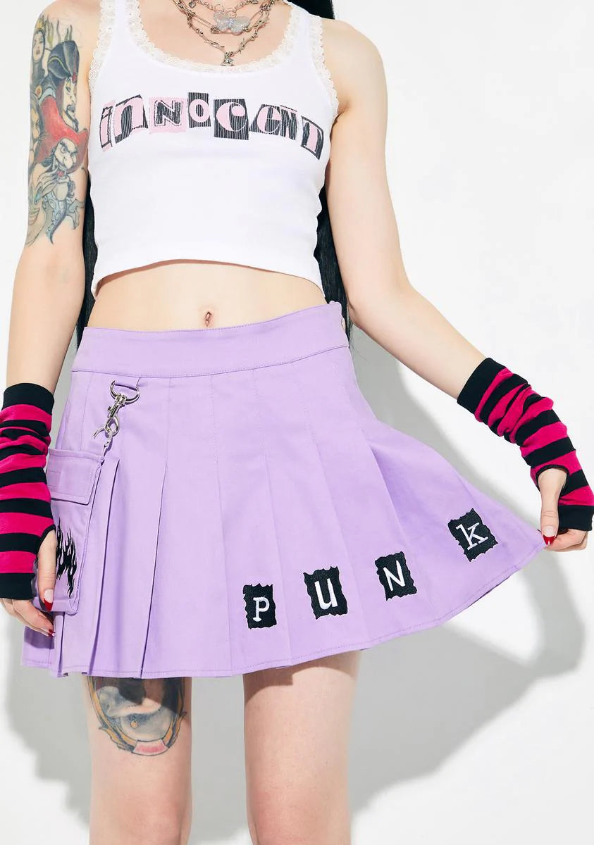 Tacks For Snacks Embroidered Mini Skirt
