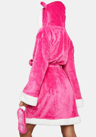 Jolly Girl Plush Robe And Sleep Mask Set