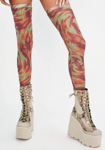 Shaken Not Stirred Mesh Stockings