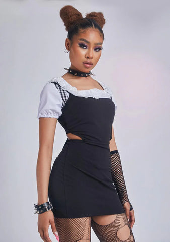 Dark Shadow Bloom Mini Dress