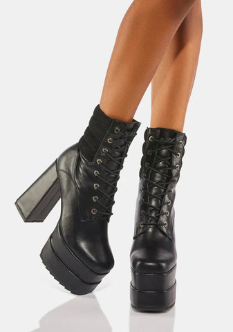 Open Heart Platform Ankle Boots