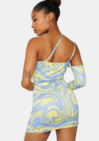 Swirl Printed Mini Dress