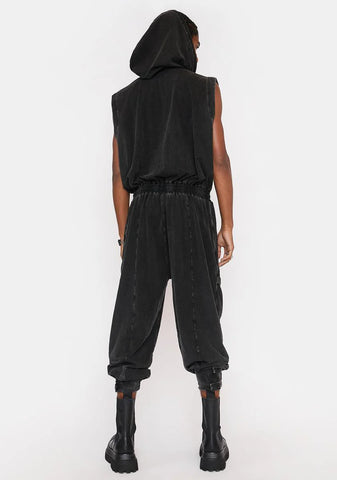 Filter Unisex Washed Hoodie Jumpsuit