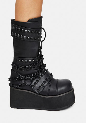 Watch Yourself Studded Platform Boots
