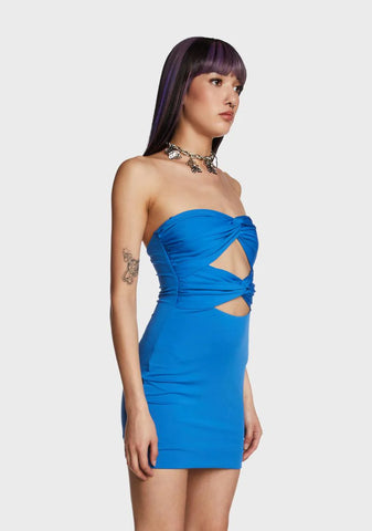 Too Aware Mini Dress - Blue