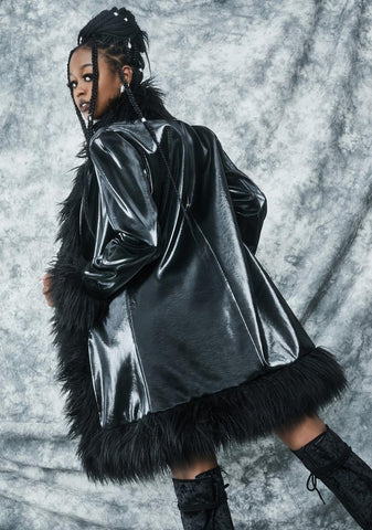 Total Eclipse Faux Fur Coat