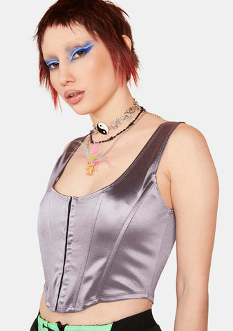 Slate A Masterpiece Satin Corset