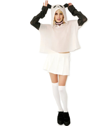 Panda Face Hooded Billy - Light Pink