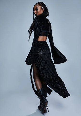 Too Far Gone Velvet Maxi Skirt