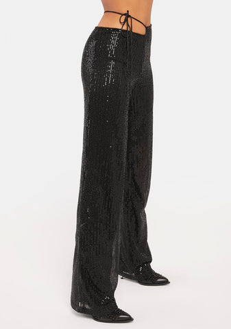 Drape Sequin Black Sanju Trousers