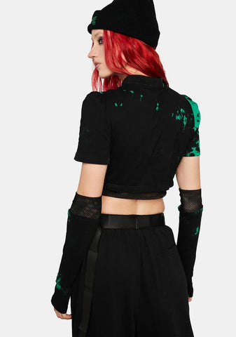 Dark Tie Dyed Two Wear Long Sleeve T-Shirt