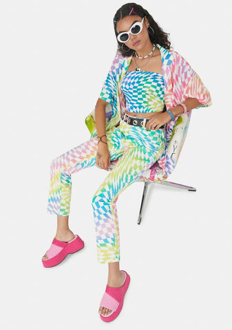 Surreal Life Checkered Tube Top