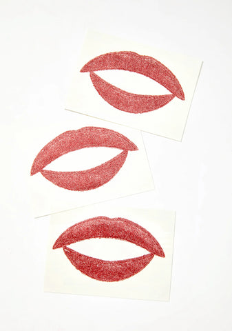 Red Glitterati Lip Applique