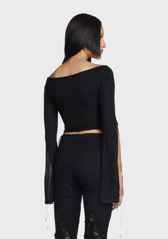 Daily Goth Sexy Off Shoulder Sleeve T-Shirt