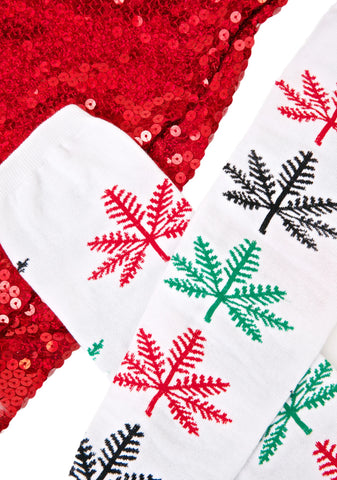 Snowflake Knee High Socks