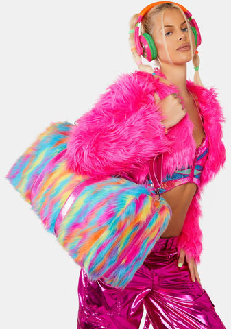 Party Monster Faux Fur Weekender