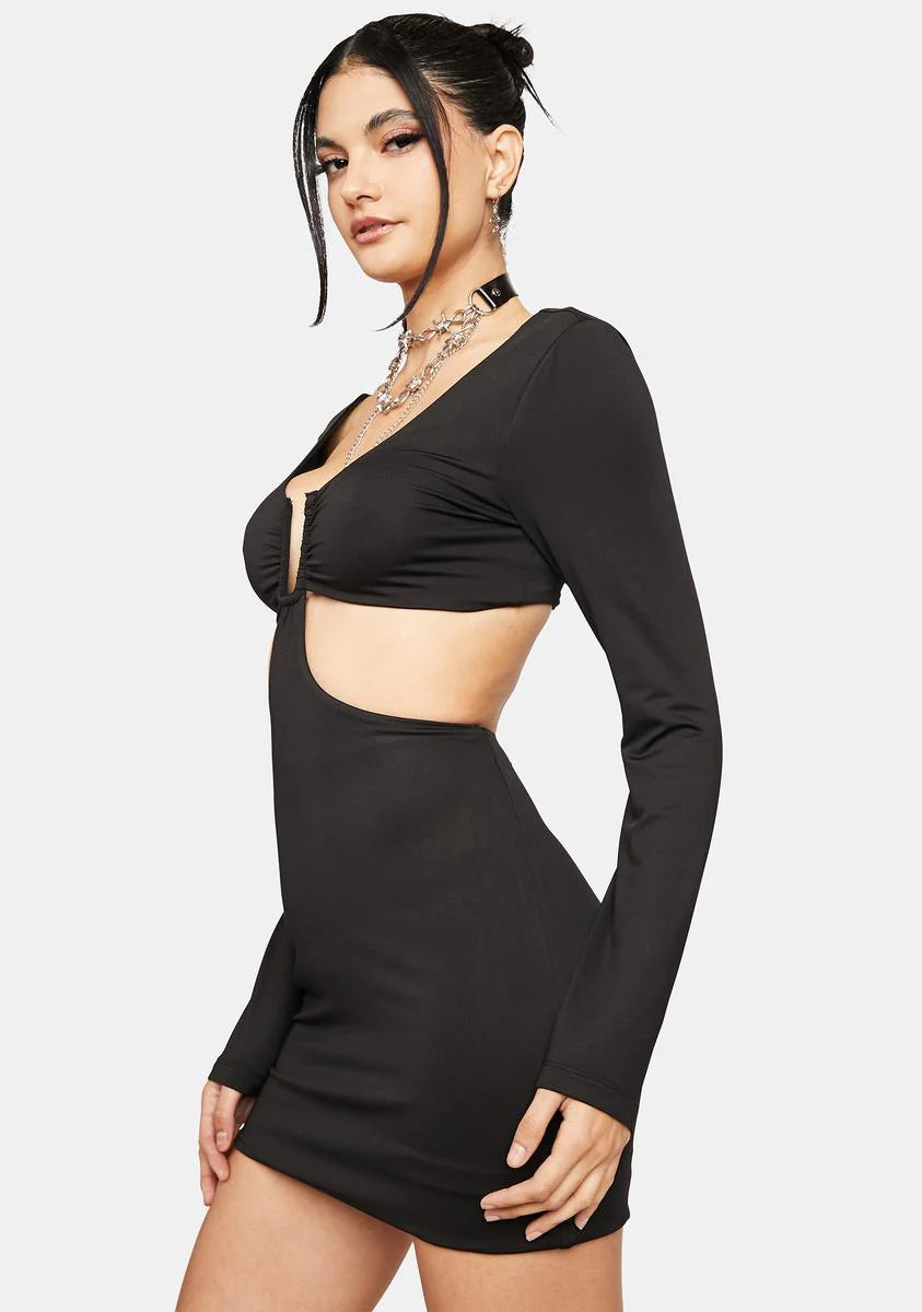 Now That Ur Here Cutout Mini Dress