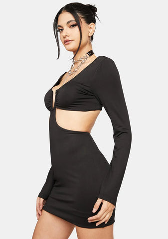 Now That Ur Here Cutout Mini Dress