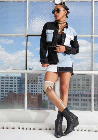 Hidden Layers Patchwork Crop Jacket