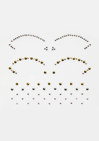 Metallic Cut Crease Face Jewels