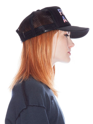Jill Screenprinted Cap - Black
