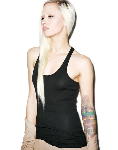 Jen Ribbed Tank Top - White