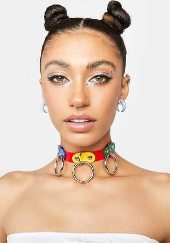 Rainbow Demonia O-Ring Choker Necklace