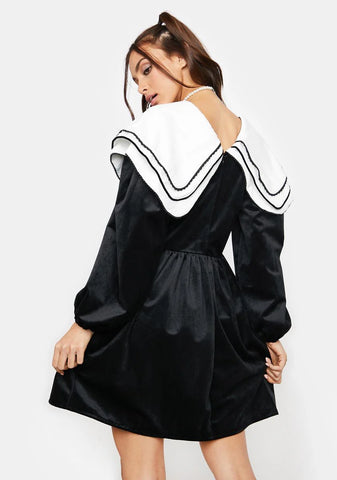 Lutz Velvet Collared Mini Dress