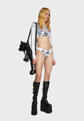 White Surf 90s Skeleton Bikini Set