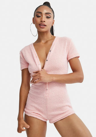 Petal Snow Dreams Fuzzy Sleep Romper