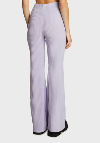 Sunday Plans Ribbed Pants - Purple