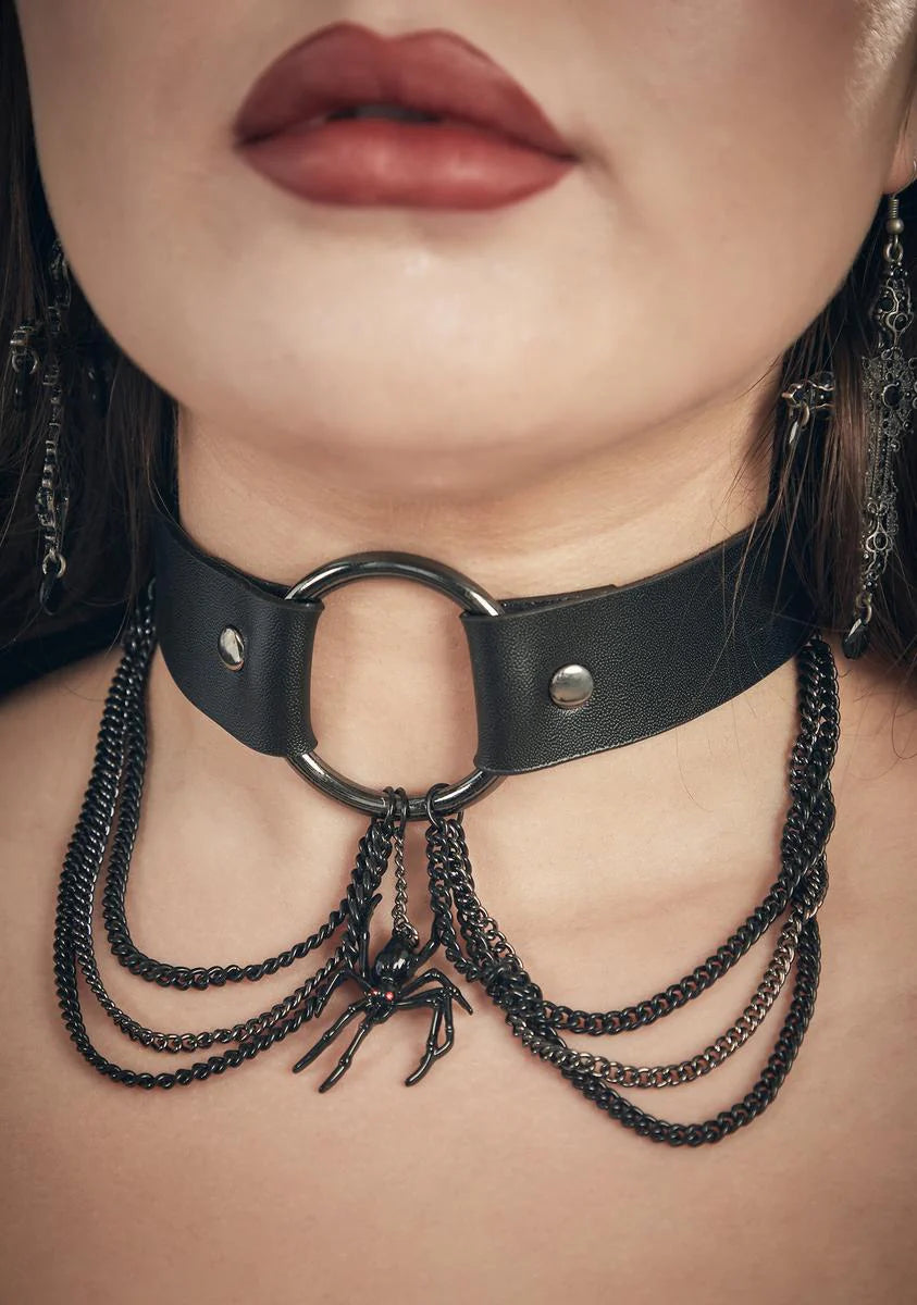 Arachnophobia Chain O-Ring Choker