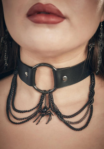 Arachnophobia Chain O-Ring Choker