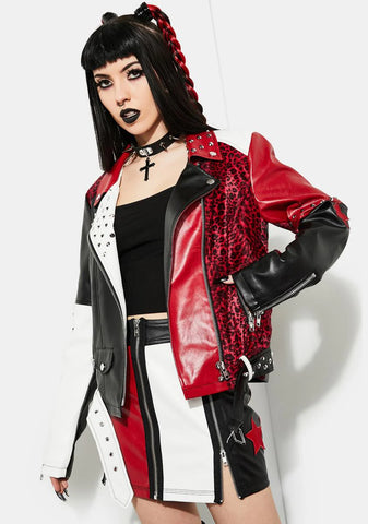 Misery Business Color Block Moto Jacket